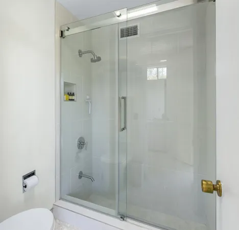 a bathroom with a shower