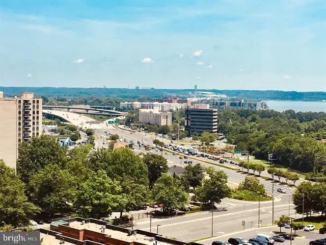 a living room with large window