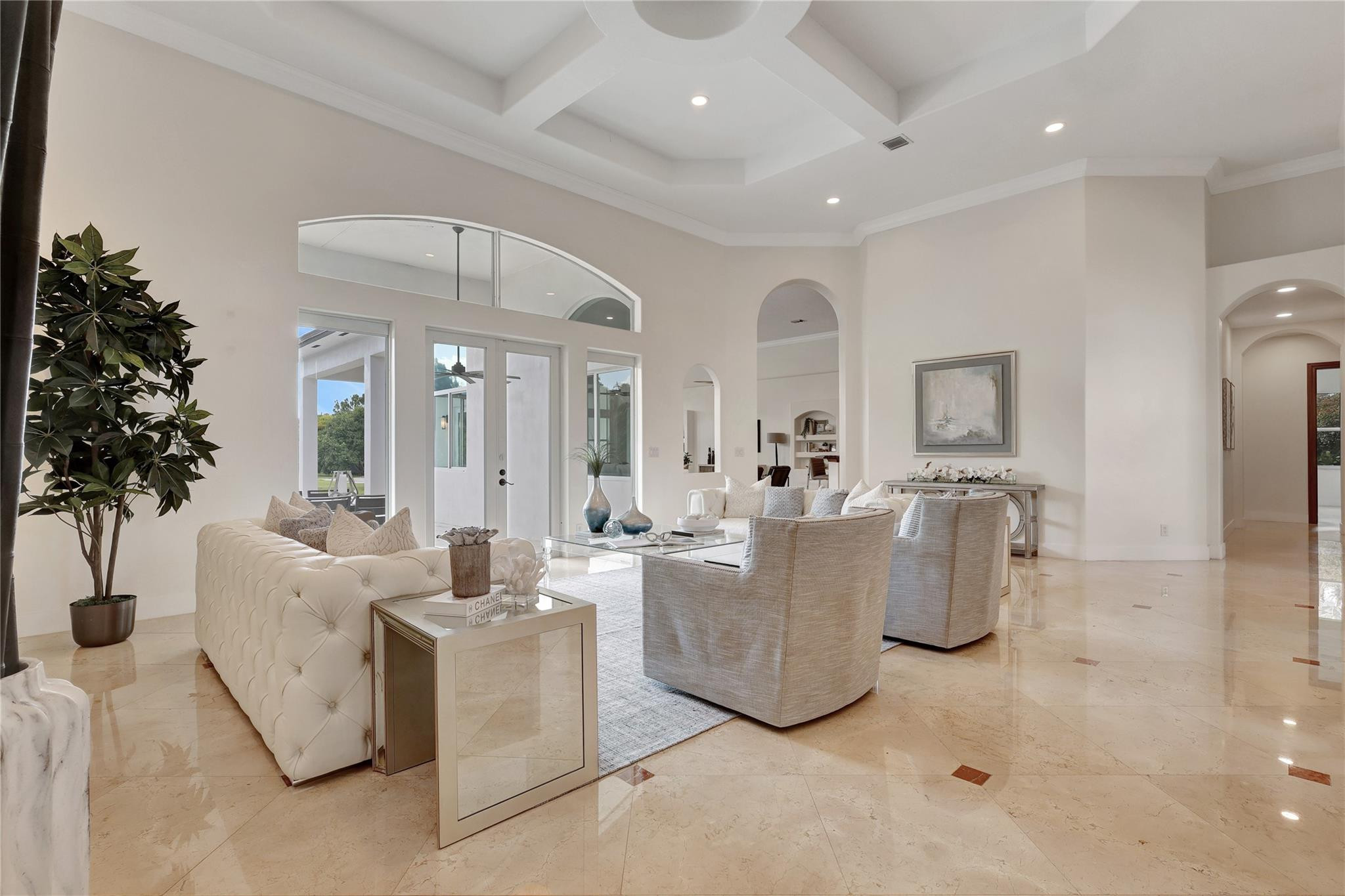 Undisclosed Address Southwest Ranches, FL 33332 - Photo 10 of 54 a living room with fireplace furniture and a potted plant