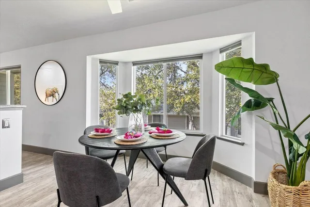 a table and chairs in a dining room