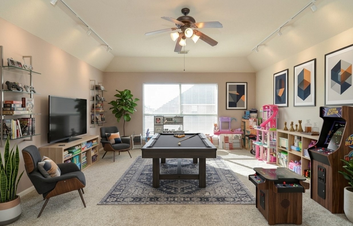 19802 Shavon Springs Drive Spring, TX 77388 - Photo 24 of 30 Discover endless entertainment in this stylish game room, featuring a pool table, ample seating, and space for all your favorite activities. Virtually staged