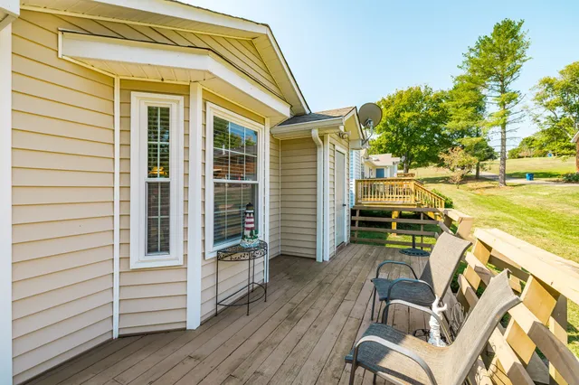 a table and chairs in a patio