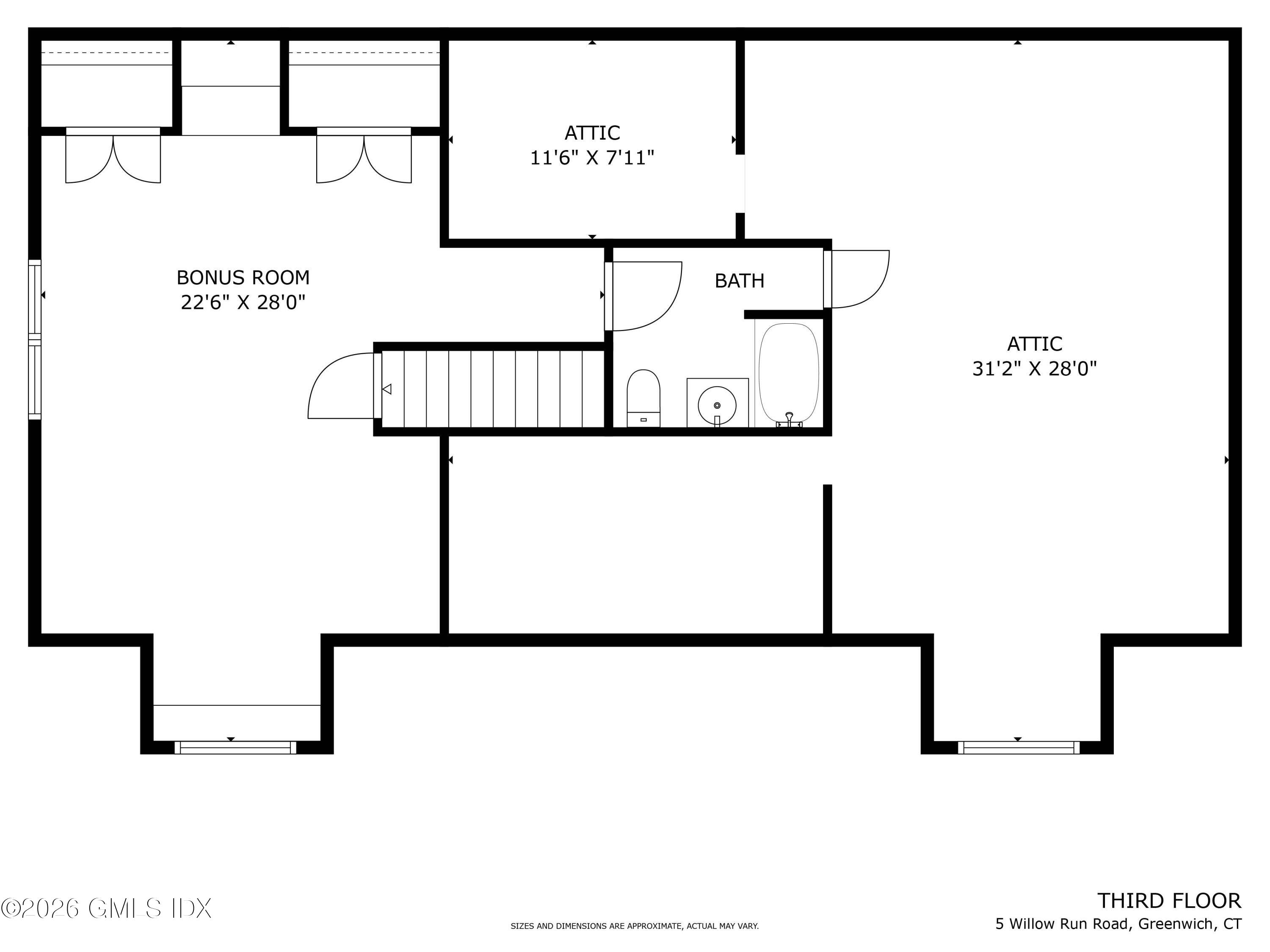 5 Willow Run Road Greenwich, CT 06831 - Photo 43 of 44 Third Level Floor Plan