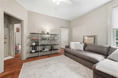 a living room with furniture and a couch