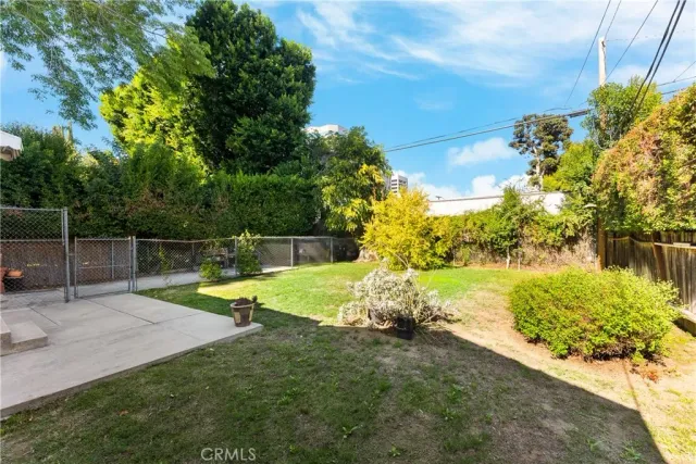 a view of a garden with a lake
