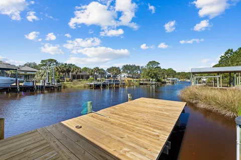 a view of a lake with houses