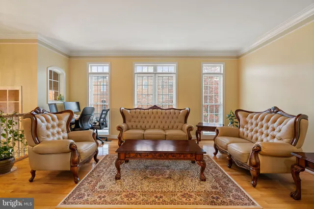 a living room with furniture potted plant and a window