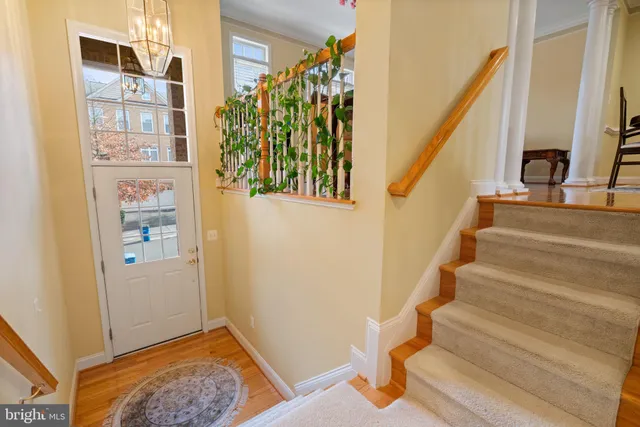 a view of an entryway with staircase