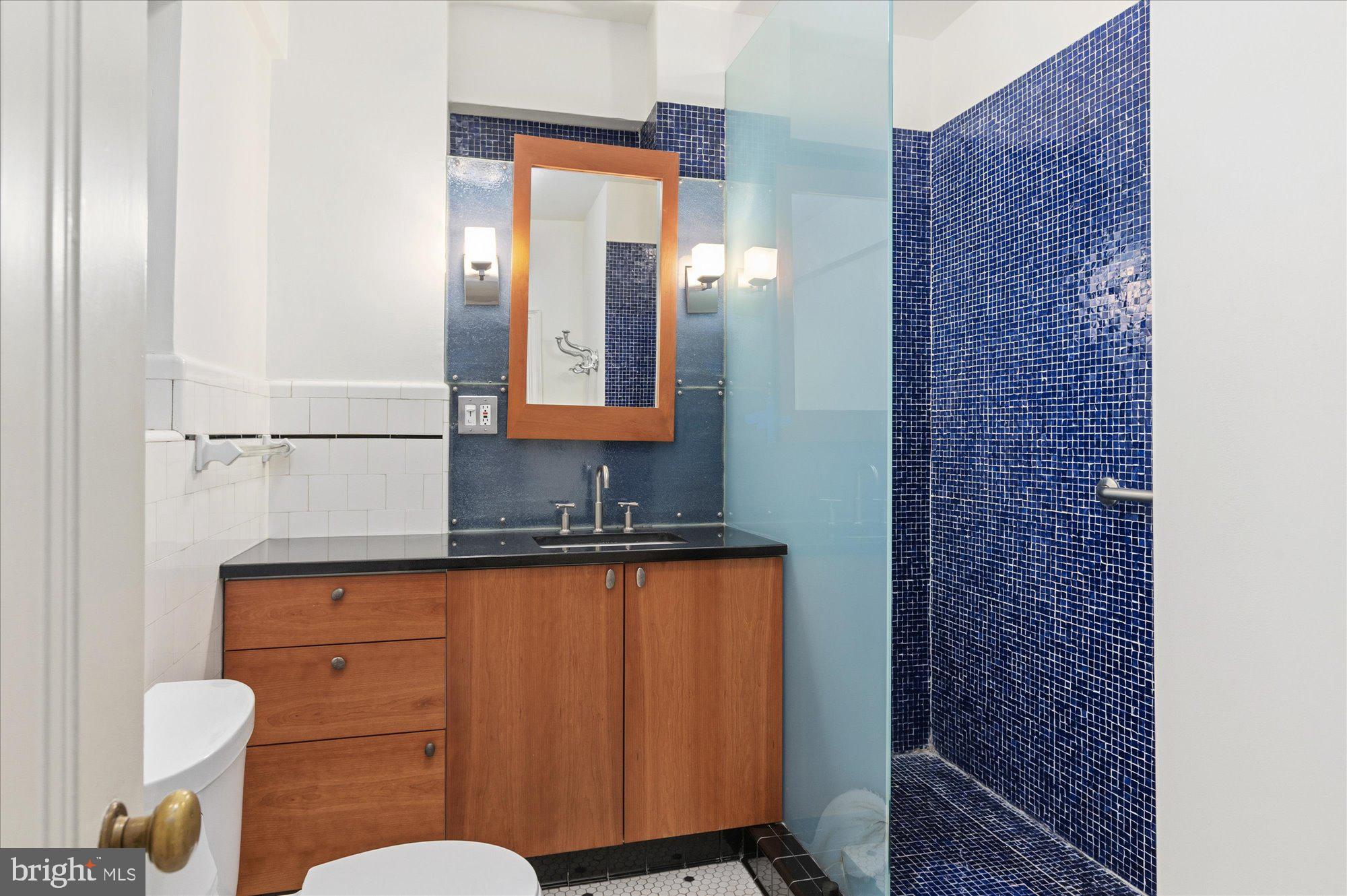 2101 Connecticut Avenue Northwest, Unit 53 Washington, DC 20009 - Photo 23 of 45 a bathroom with a sink a toilet and mirror