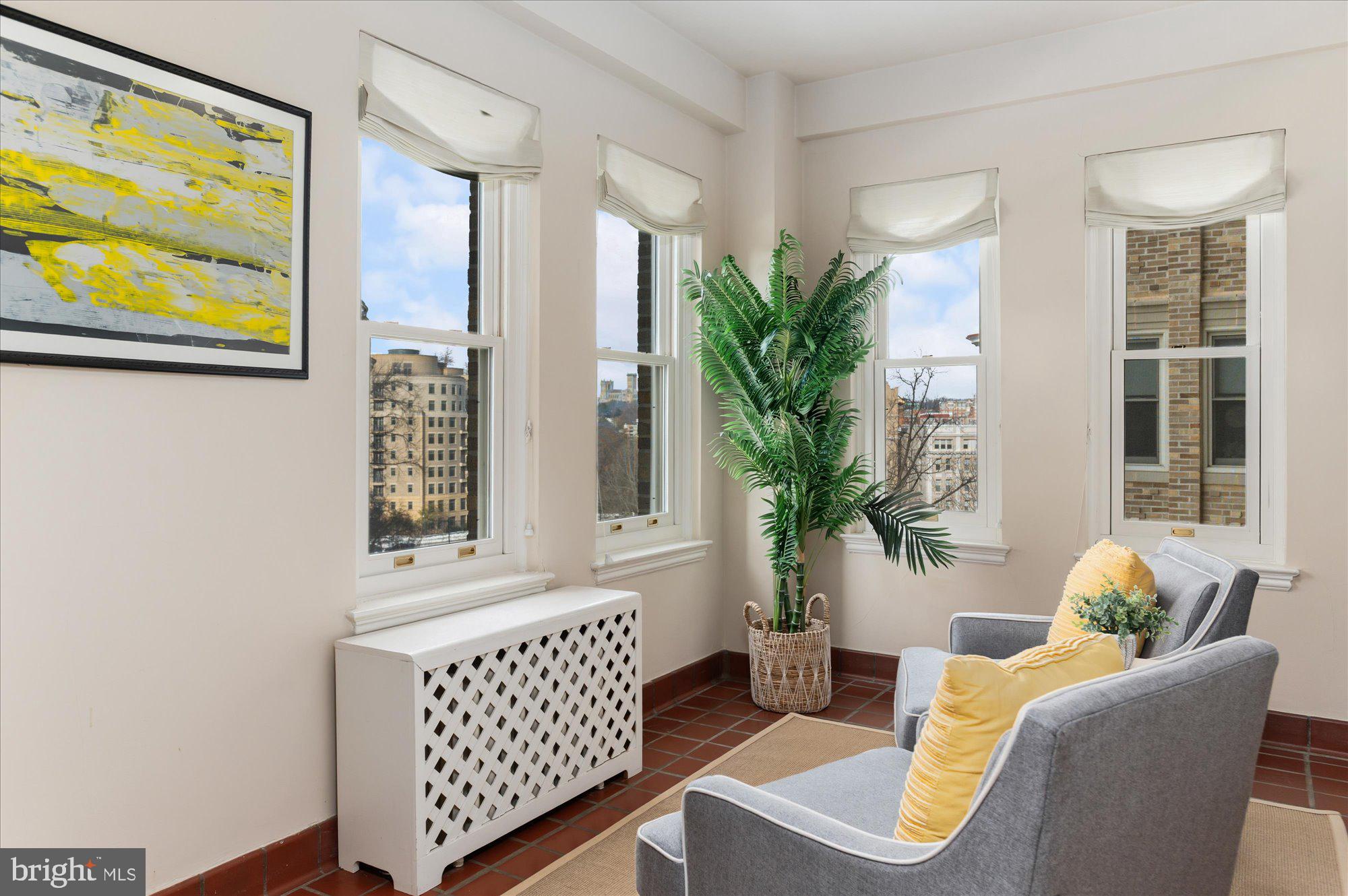 2101 Connecticut Avenue Northwest, Unit 53 Washington, DC 20009 - Photo 10 of 45 a living room with furniture and a potted plant