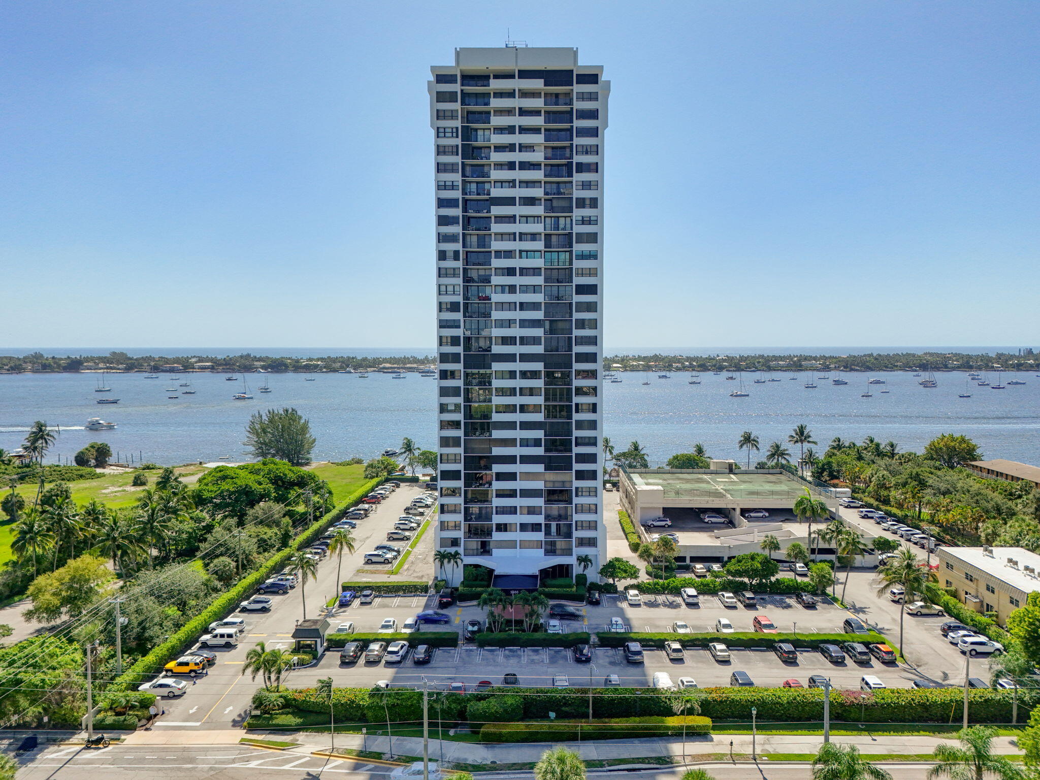 a view of a city with tall buildings