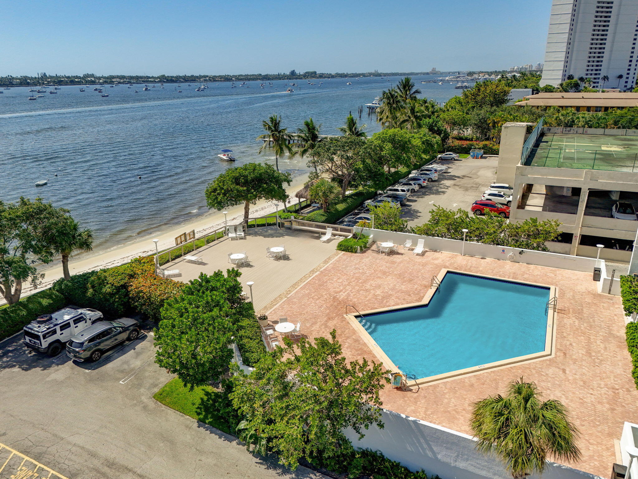 5600 North Flagler Drive, Unit 2703 West Palm Beach, FL 33407 - Photo 57 of 60 an aerial view of a house with outdoor space and lake view