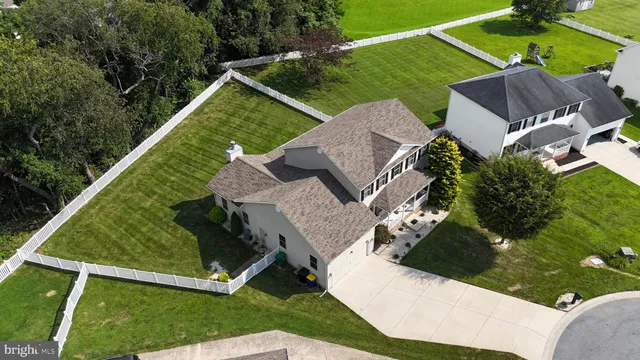 an aerial view of a house