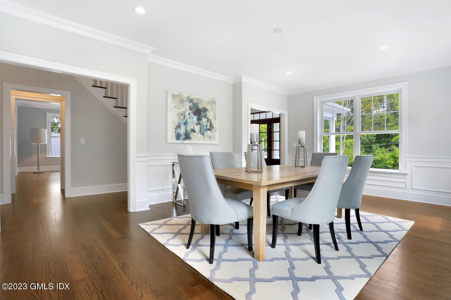 196 Valley Road Cos Cob, CT 06807 - Photo 8 of 18 a view of a dining room with furniture window and wooden floor