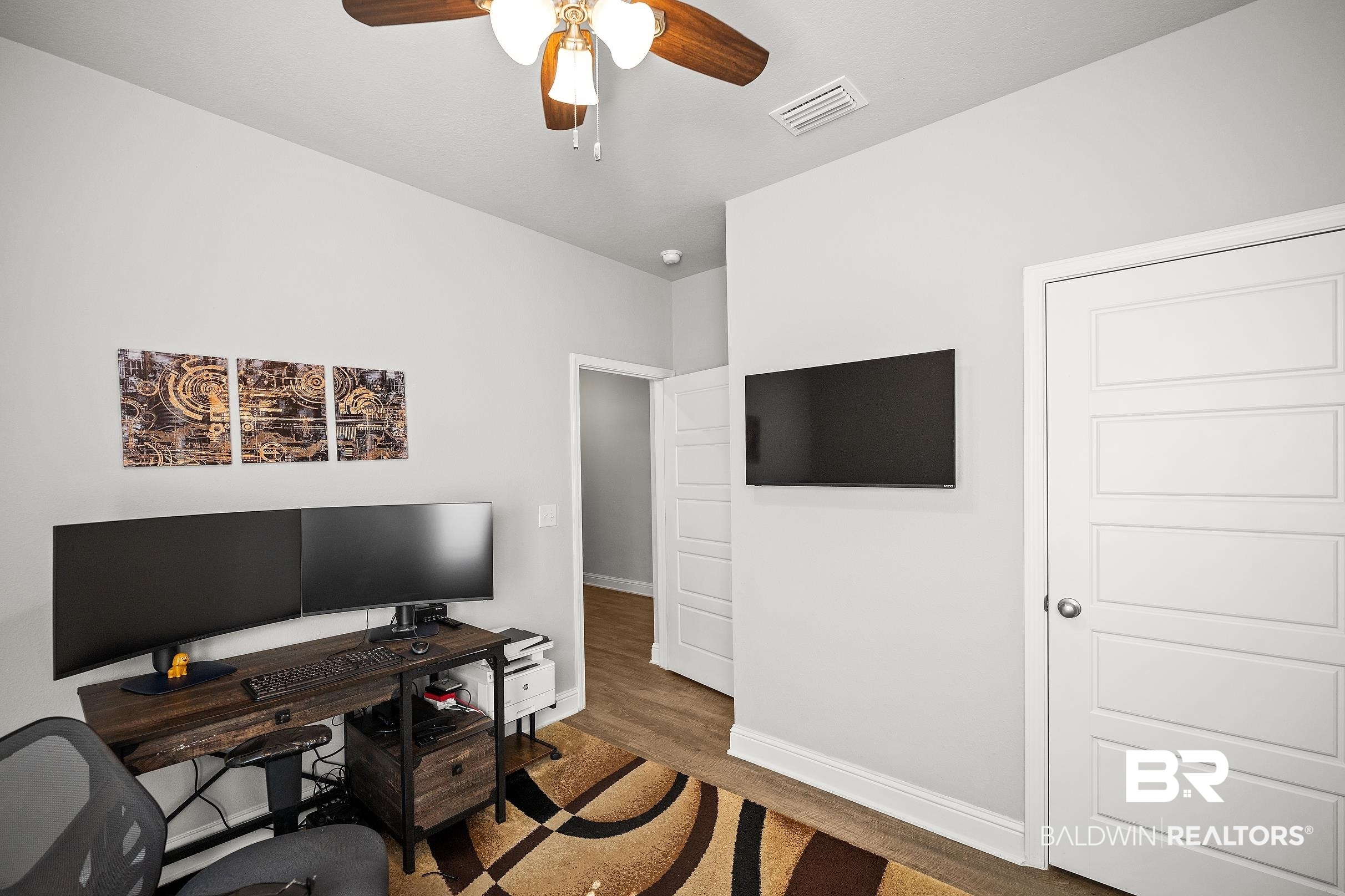 31468 Memphis Loop Daphne, AL 36527 - Photo 14 of 24 Office with a ceiling fan and wood finished floors