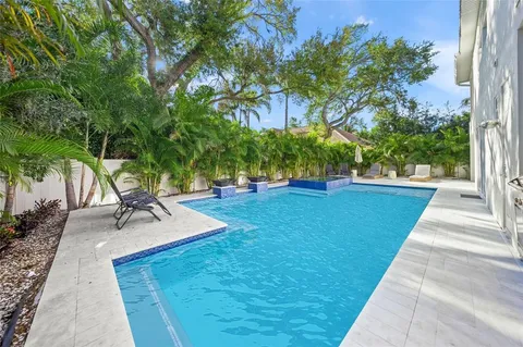 an entryway with wooden floor and a potted plant