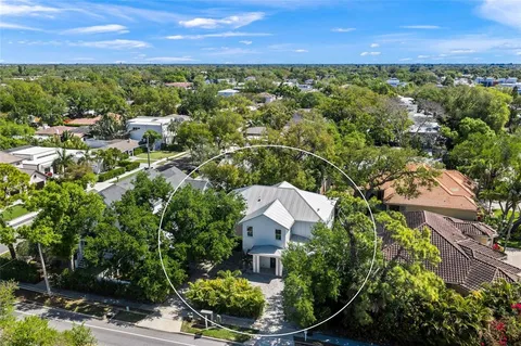an aerial view of a city with lots of residential buildings