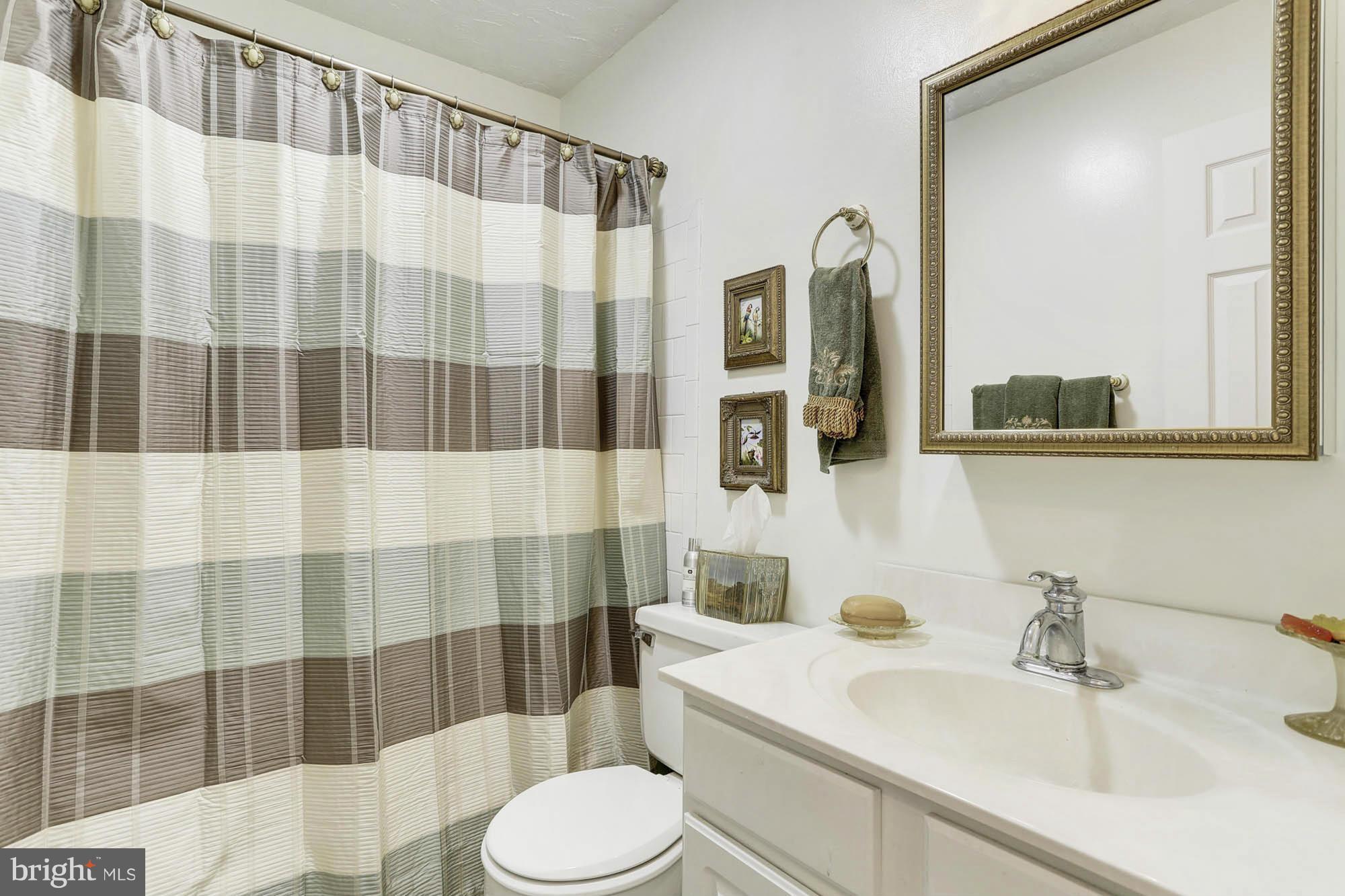 6501 Darwin Road Laurel, MD 20707 - Photo 18 of 30 a bathroom with a sink a toilet and shower curtain