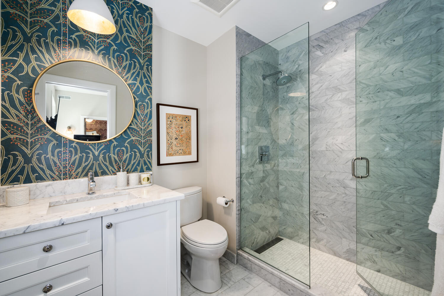 64 East Elm Street, Unit 3 Chicago, IL 60611 - Photo 25 of 30 a bathroom with a double vanity sink mirror and toilet