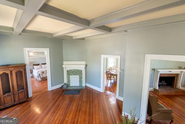 an empty room with a window