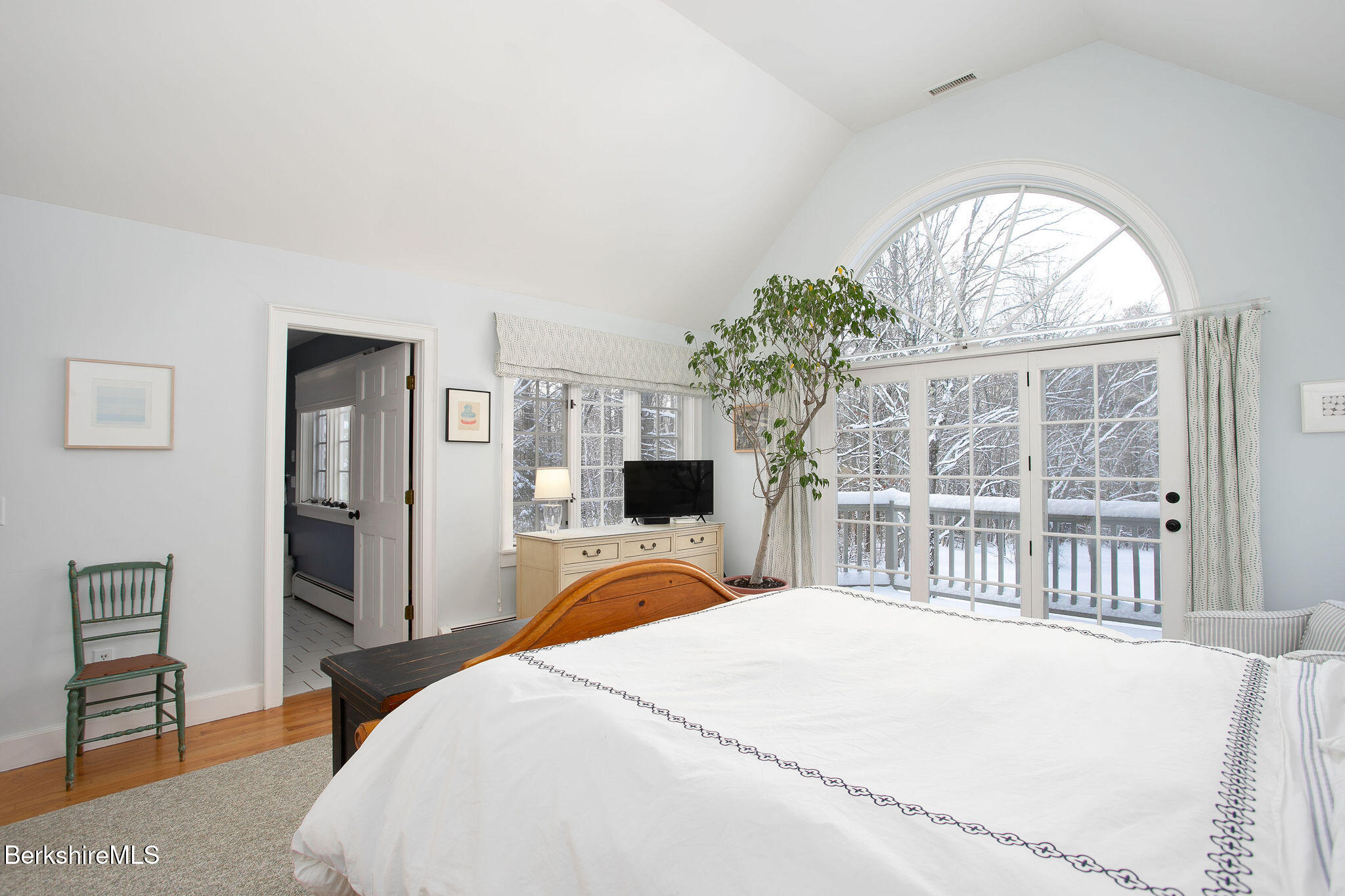 14 Old Tree Farm Road Stockbridge, MA 01266 - Photo 30 of 56 a bedroom with a bed and a large window