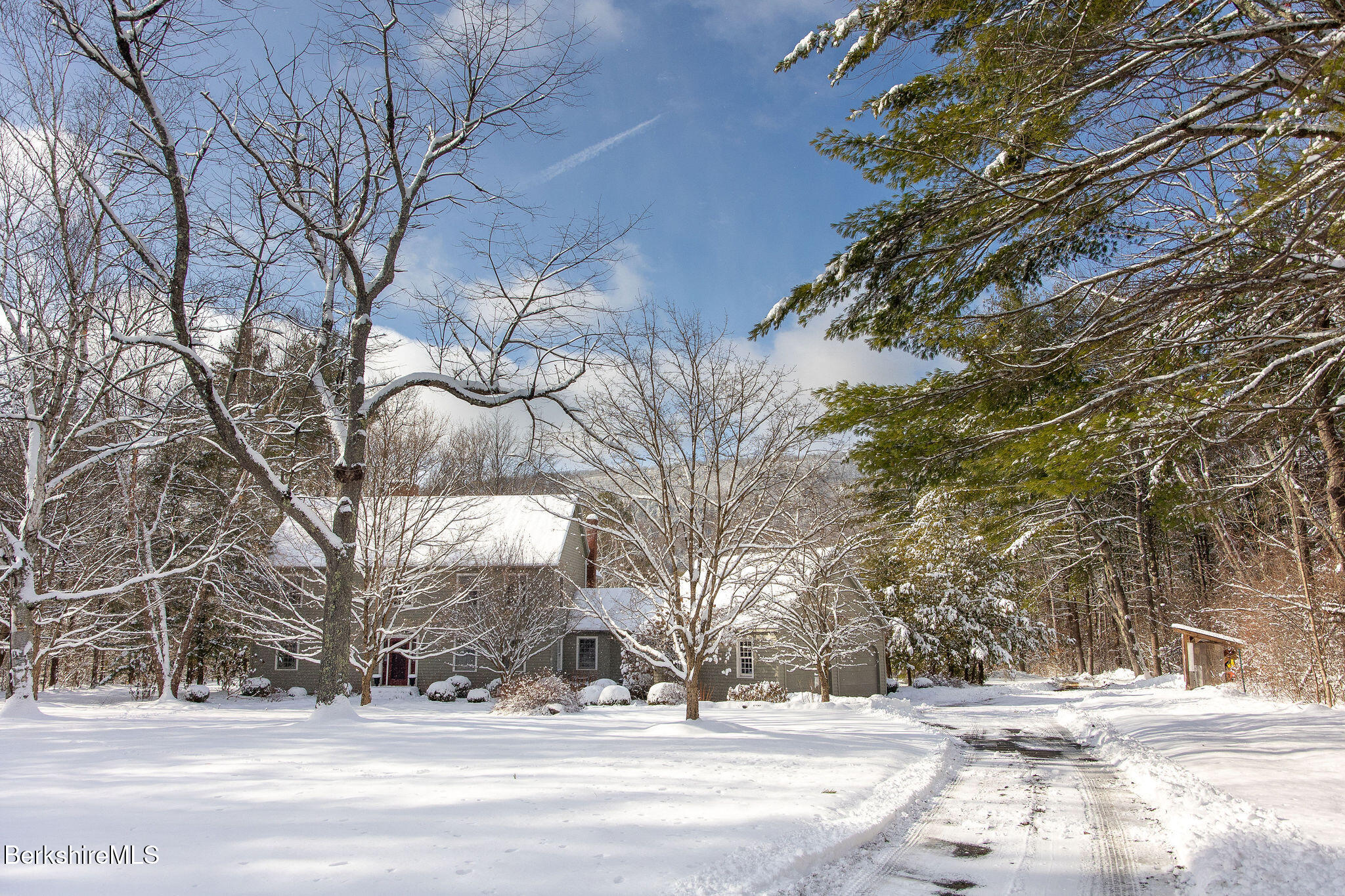 14 Old Tree Farm Road Stockbridge, MA 01266 - Photo 4 of 56 a view of road with covered with snow