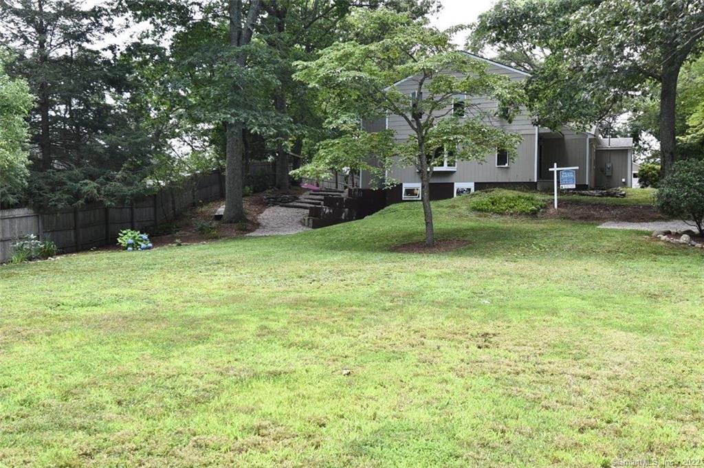 a view of a backyard with a garden