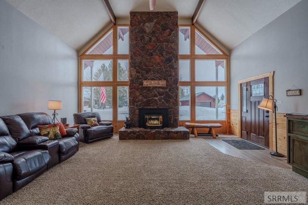4214 Shoshone Road Island Park, ID 83429 - Photo 3 of 42 Lovely Stone Hearth w/ Fireplace