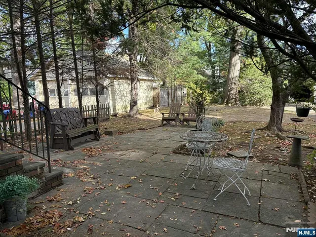 a view of a tree in the middle of a yard