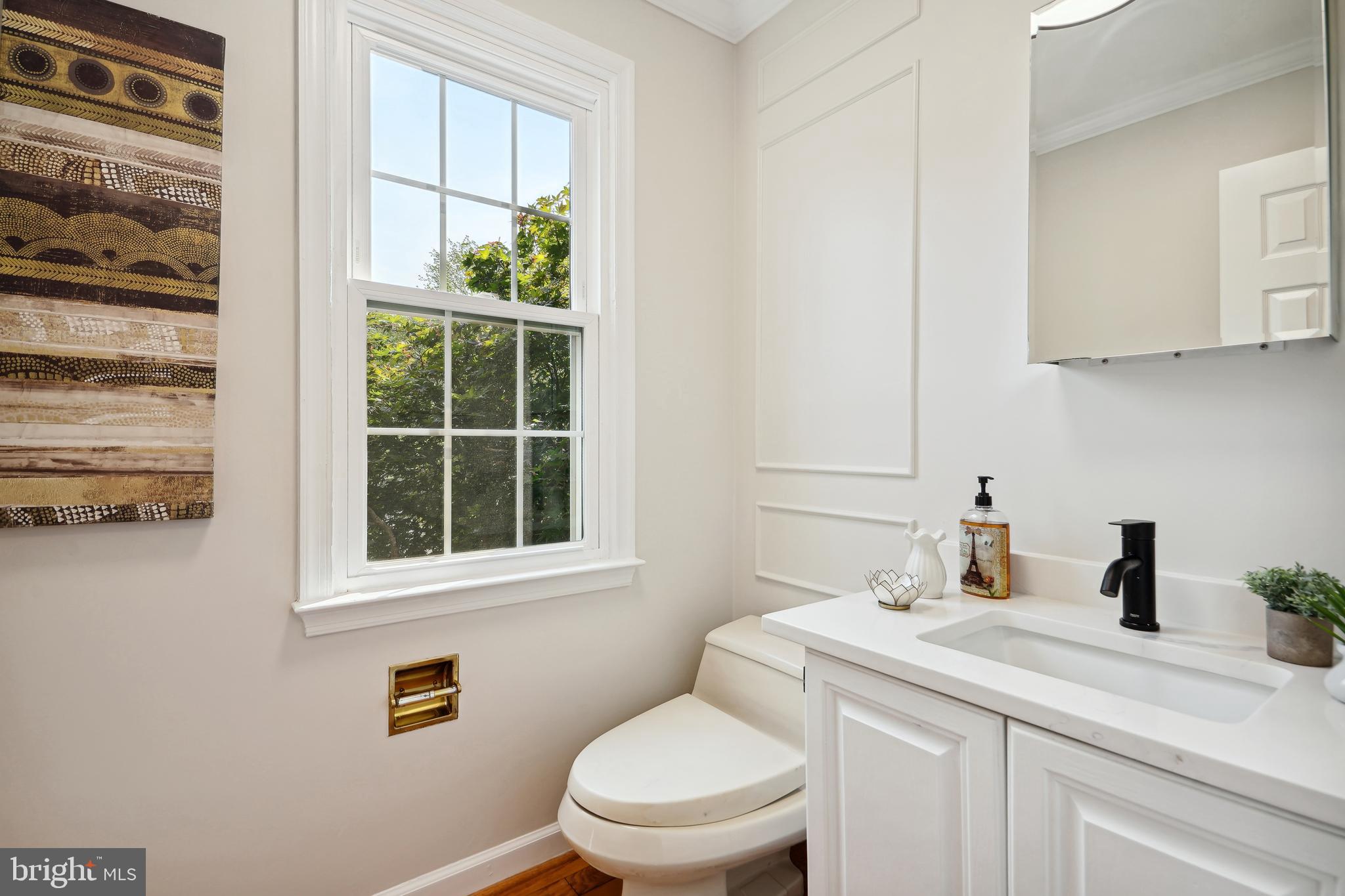 5809 Tudor Lane Rockville, MD 20852 - Photo 32 of 42 Half Bathroom - new carrara quartz counter, faucet