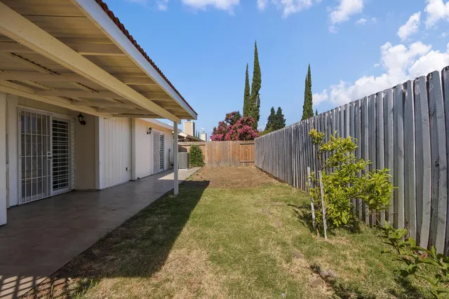 a view of a backyard