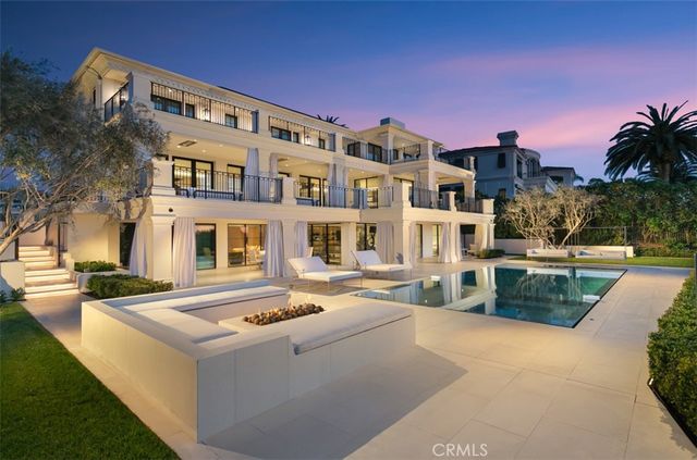 a front view of a building with outdoor space