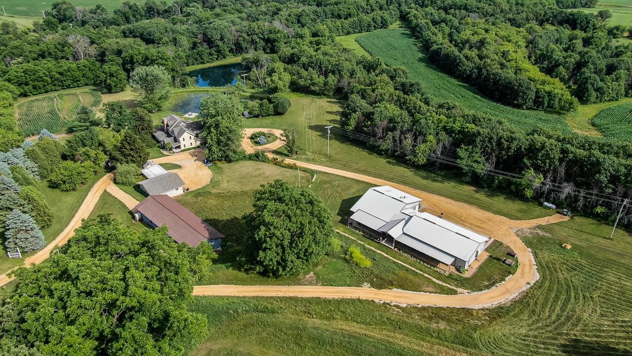 4757 North Hammer Road Scales Mound, IL 61075 - Photo 60 of 95 an aerial view of a house with a yard and lake view