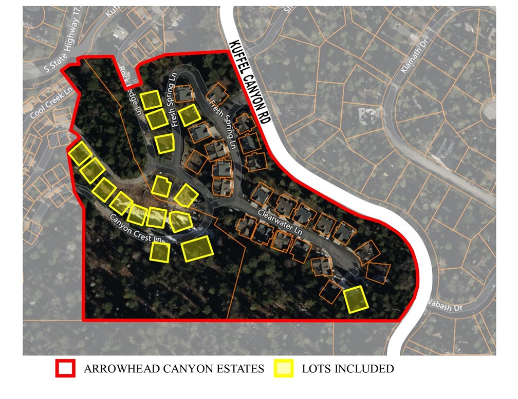 28432 Fresh Spring Lane Lake Arrowhead, CA 92352 - Photo 2 of 6 Arrowhead Canyon Bulk Sale Map