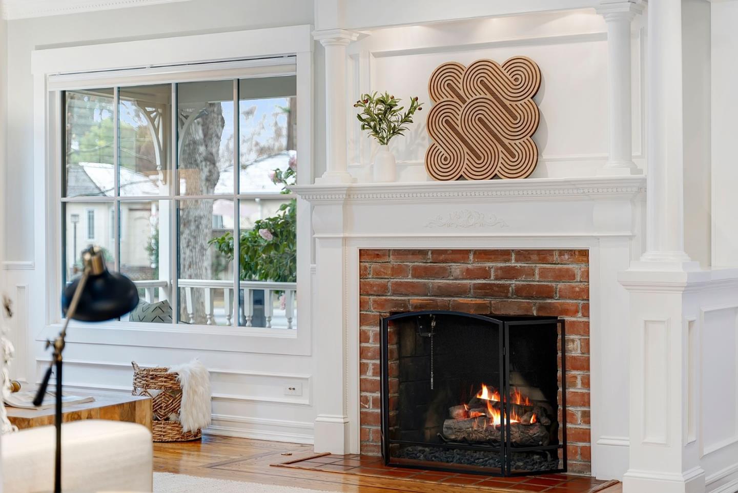 971 Pine Avenue San Jose, CA 95125 - Photo 8 of 36 a living room with a fireplace and a painting on the wall