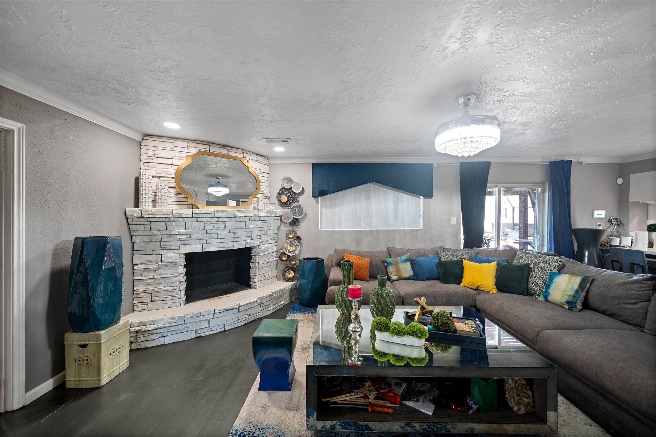 43910 Highway 290 Business Prairie View, TX 77484 - Photo 26 of 49 Inviting gathering space featuring corner stone fireplace and elegant finishes.