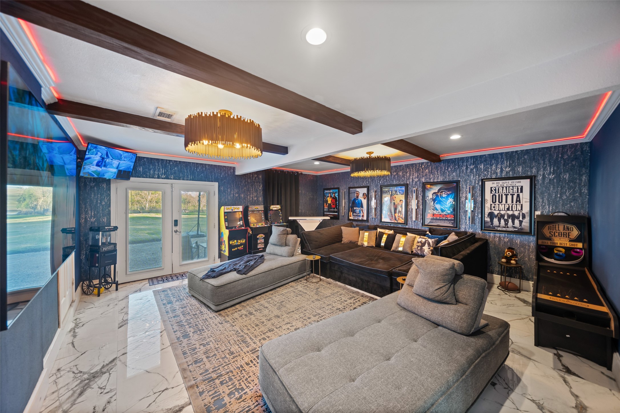 43910 Highway 290 Business Prairie View, TX 77484 - Photo 29 of 49 Ultimate game and media room with accent lighting and patio access.