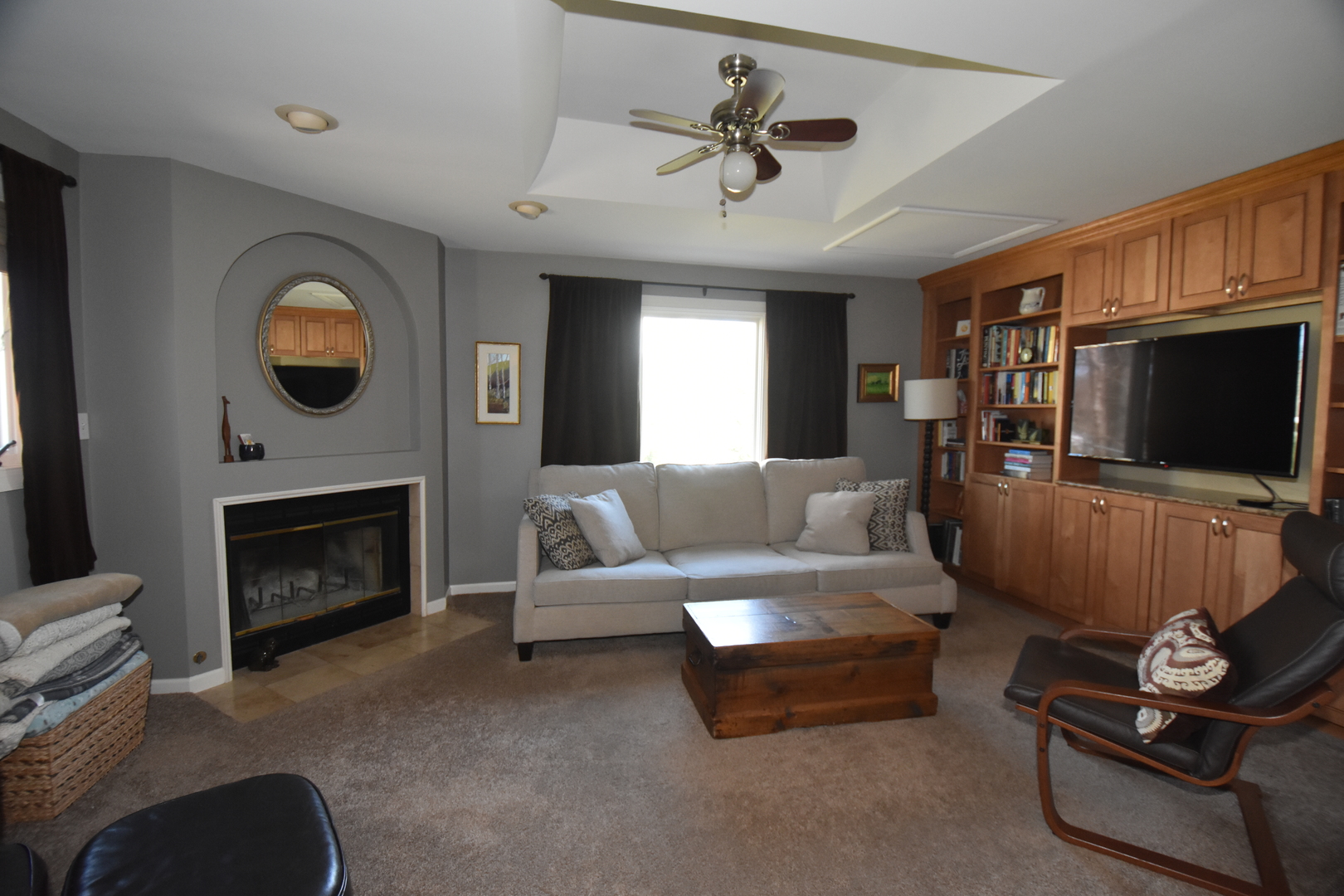 N742 Pleasant Hill Road Wheaton, IL 60187 - Photo 19 of 28 a living room with furniture a fireplace and a flat screen tv