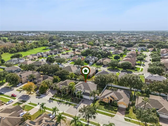 an aerial view of multiple house