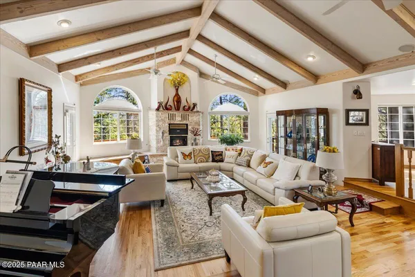 a living room with furniture