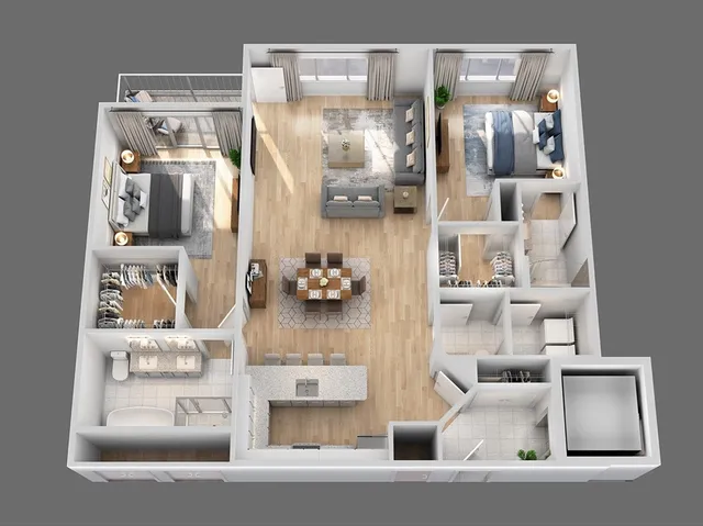 view of living room with furniture and lamp