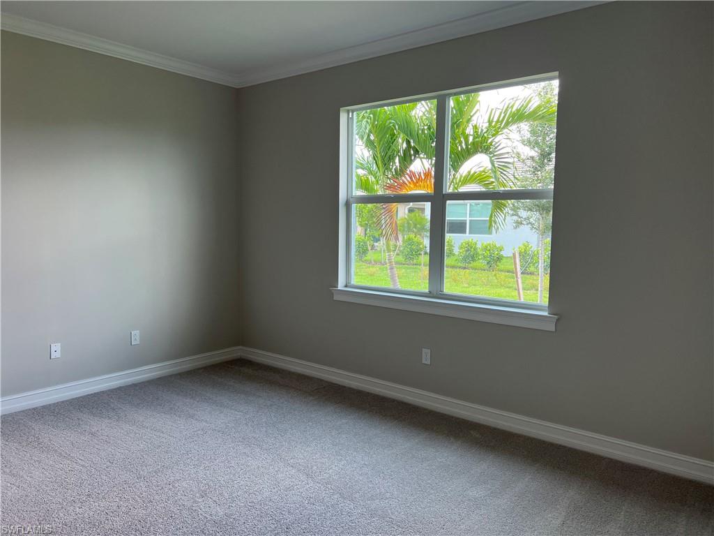 393 Deauville Loop Naples, FL 34114 - Photo 12 of 19 Unfurnished room with carpet floors, baseboards, and crown molding
