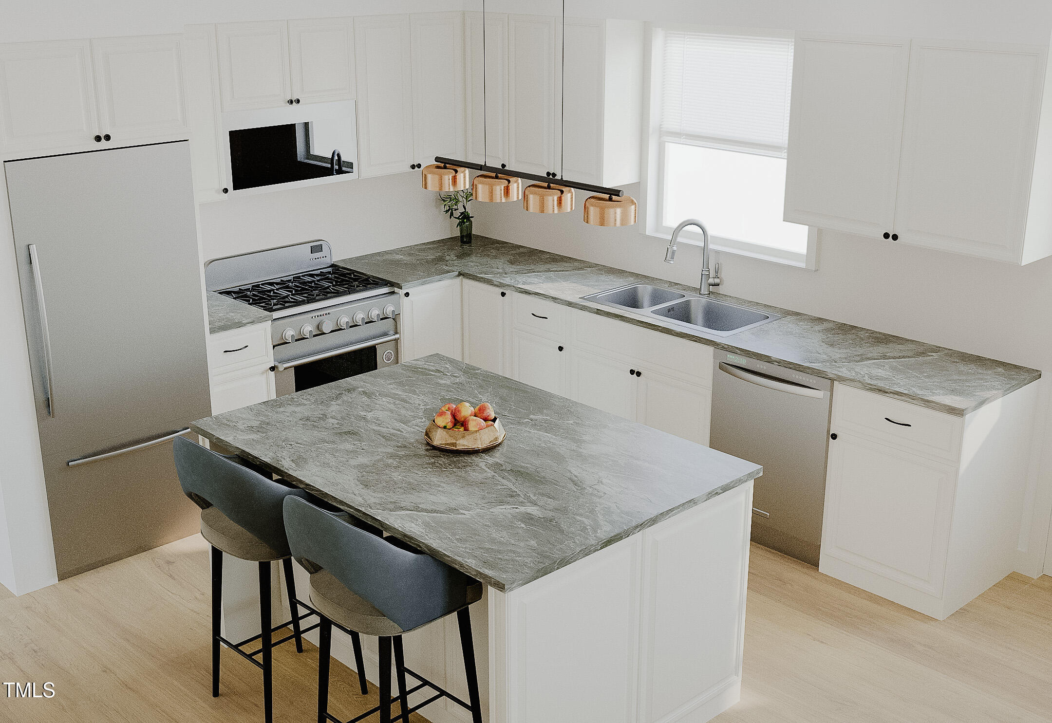 6925 Valley Lake Drive Raleigh, NC 27612 - Photo 28 of 50 a kitchen with stainless steel appliances granite countertop a sink stove and refrigerator
