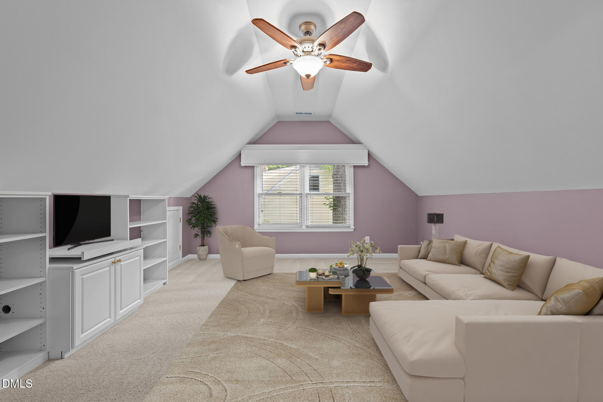 6925 Valley Lake Drive Raleigh, NC 27612 - Photo 38 of 50 a living room with furniture and a flat screen tv