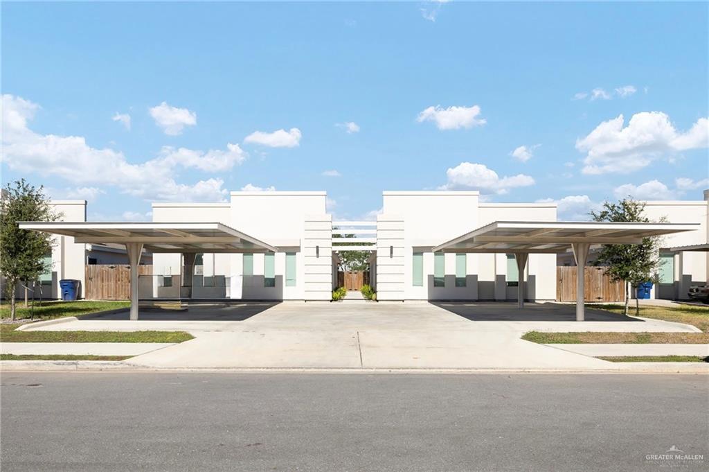 a view of a building with a street