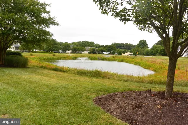 a view of a lake with a big yard