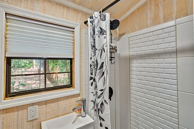 a view of a lake with a yard