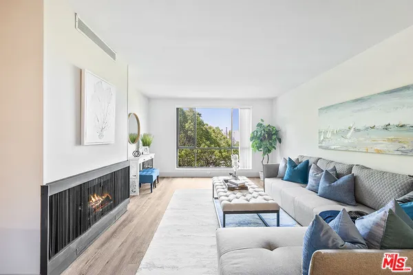 a living room with furniture and a couch