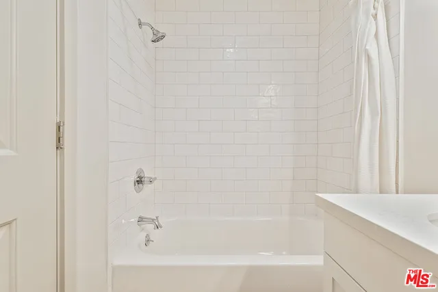 a bathroom with a bathtub