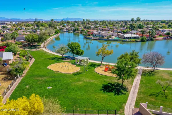 a view of an outdoor space and a lake view
